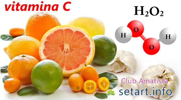 vitamina C y el agua oxigenada